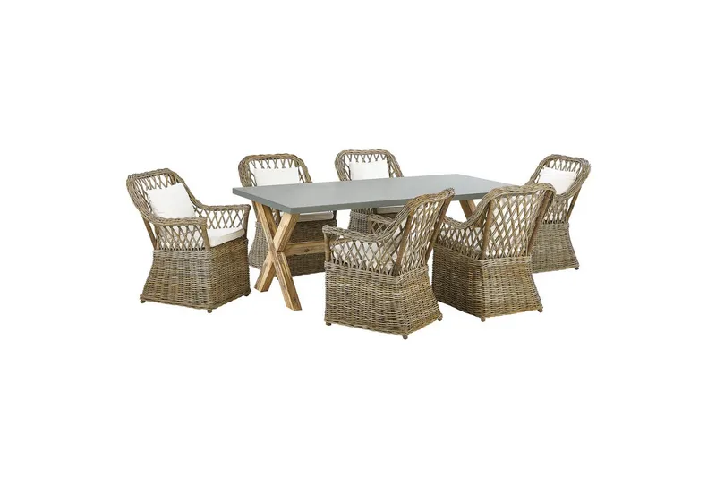 Matsalsset Beliani Maros/Olbia 6-Sits Natural