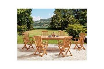 Matsalsset Beliani Maui II Ljus trä, 6-Sits Light wood - Hagemøbler & utemiljø - Hagegruppe - Spisegrupper hage