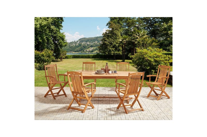 Matsalsset Beliani Maui II Ljus trä, 6-Sits Light wood