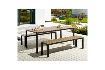 Matsalsset Beliani Nardo Ljus trä/svart Light wood||Black - Hagemøbler & utemiljø - Hagegruppe - Spisegrupper hage