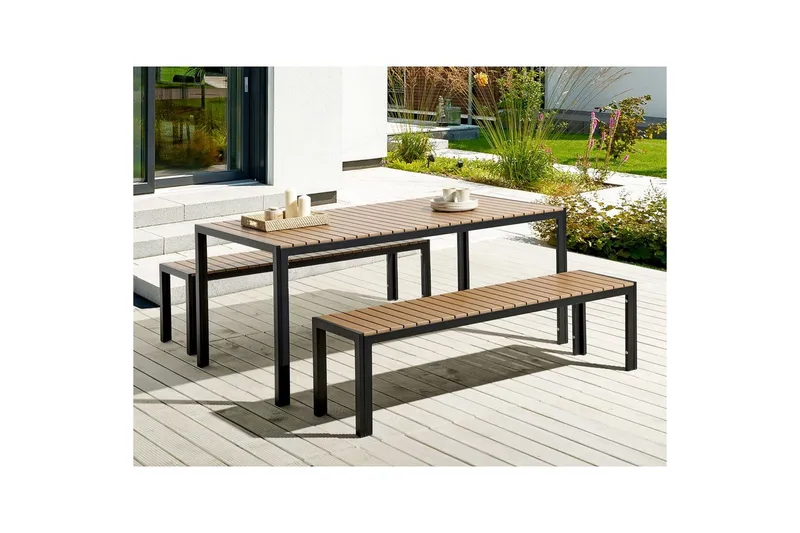 Matsalsset Beliani Nardo Ljus trä/svart Light wood||Black - Hagemøbler & utemiljø - Hagegruppe - Spisegrupper hage