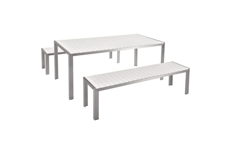Matsalsset Beliani Nardo Ljus trä/svart White||Silver