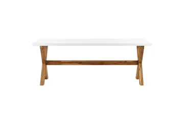 Matsalsset Beliani Olbia 8-Sits White||Light wood - Hagemøbler & utemiljø - Hagegruppe - Spisegrupper hage