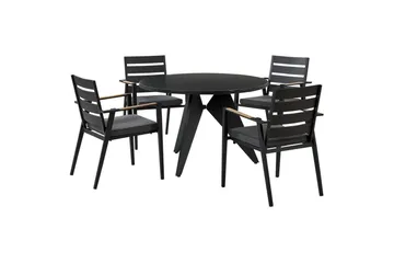 Matsalsset Beliani Olmetto/Taviano Black - Hagemøbler & utemiljø - Hagegruppe - Spisegrupper hage