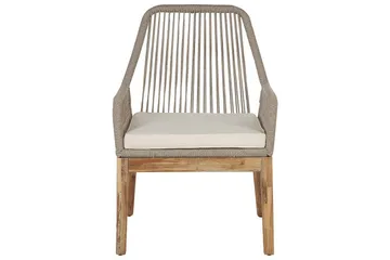 Matsalsset Beliani Oristano Grå/beige/ljus trä, 4-Sits Grey||Beige||Light wood - Hagemøbler & utemiljø - Hagegruppe - Spisegrupper hage