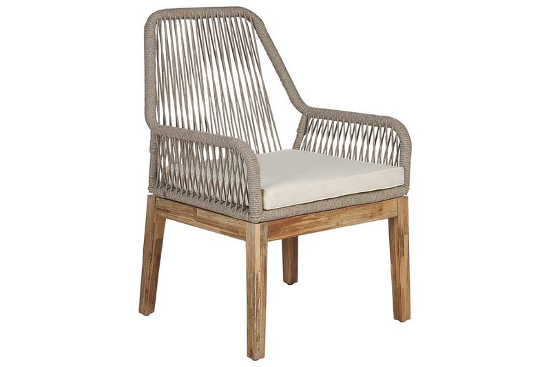 Matsalsset Beliani Oristano Grå/beige/ljus trä, 4-Sits Grey||Beige||Light wood - Hagemøbler & utemiljø - Hagegruppe - Spisegrupper hage