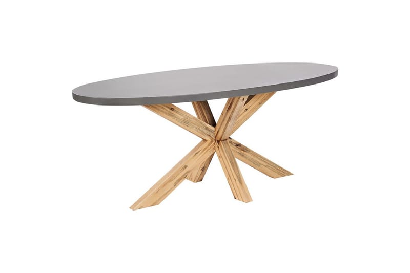 Matsalsset Beliani Oristano Grå/Svart/Ljus träfärg, 6-Sits Grey||Black - Hagemøbler & utemiljø - Hagegruppe - Spisegrupper hage