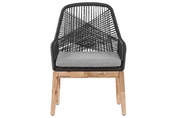 Matsalsset Beliani Oristano Grå/Svart/Ljus träfärg, 6-Sits Grey||Black - Hagemøbler & utemiljø - Hagegruppe - Spisegrupper hage