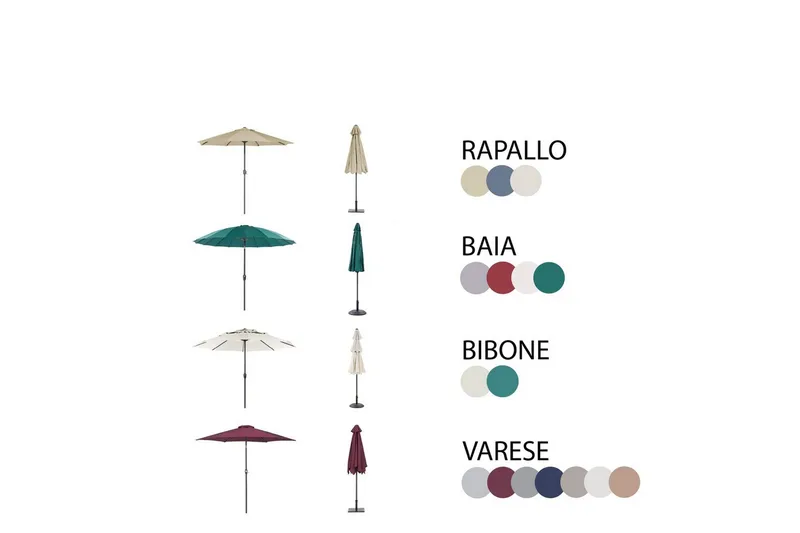 Matsalsset Beliani Salento med parasoll Dark brown - Hagemøbler & utemiljø - Hagegruppe - Spisegrupper hage