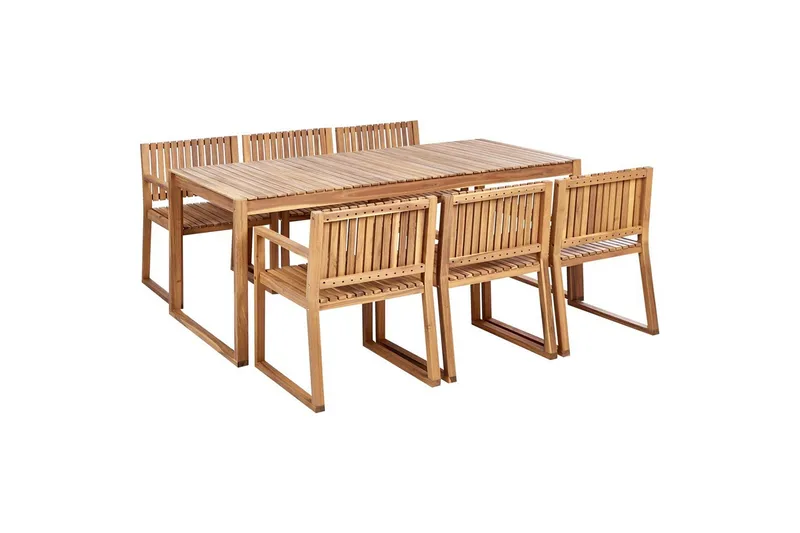 Matsalsset Beliani Sassari II 6-Sits Light wood
