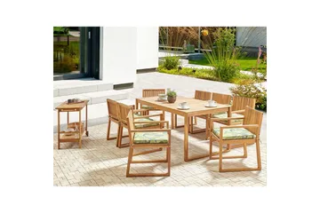 Matsalsset Beliani Sassari II 8-Sits Light wood||Light green - Hagemøbler & utemiljø - Hagegruppe - Spisegrupper hage