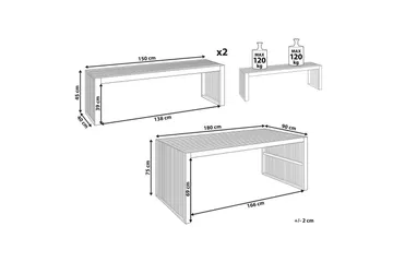 Matsalsset Beliani Sulzano Light wood - Hagemøbler & utemiljø - Hagegruppe - Spisegrupper hage