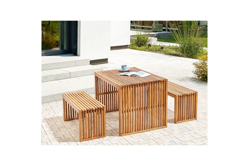 Matsalsset Beliani Sulzano Light wood - Hagemøbler & utemiljø - Hagegruppe - Spisegrupper hage