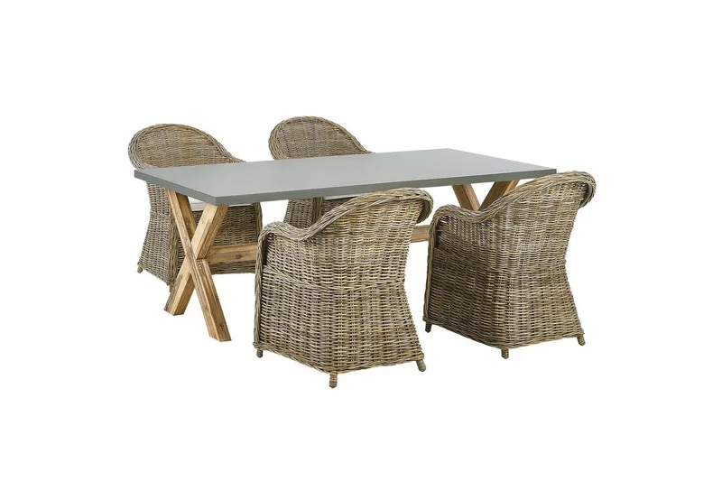 Matsalsset Beliani Susua/Olbia 4-Sits Natural