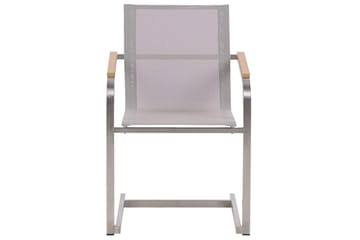 Matsalsset Beliani Valcanetto/Cosoleto Vit/Beige/Silver, 8-Sits White||Beige||Silver - Hagemøbler & utemiljø - Hagegruppe - Spisegrupper hage