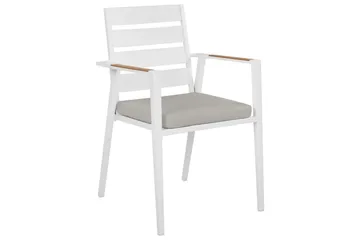 Matsalsset Beliani Valcanetto/Taviano Svart/grått/ljust trä, 6-Sits White||Grey||Light wood - Hagemøbler & utemiljø - Hagegruppe - Spisegrupper hage