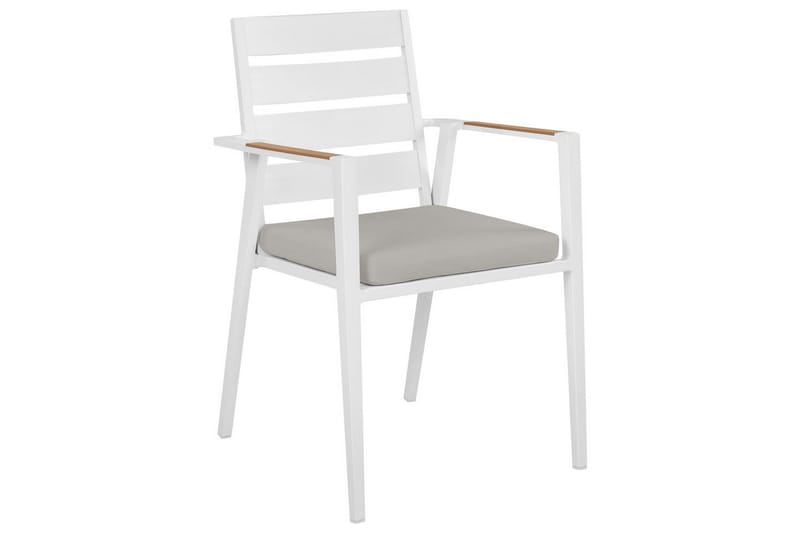 Matsalsset Beliani Valcanetto/Taviano Svart/grått/ljust trä, 6-Sits White||Grey||Light wood - Hagemøbler & utemiljø - Hagegruppe - Spisegrupper hage