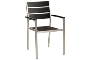 Matsalsset Beliani Vernio Ljus trä/svart Black||Silver - Hagemøbler & utemiljø - Hagegruppe - Spisegrupper hage