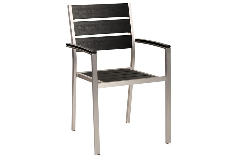Matsalsset Beliani Vernio Ljus trä/svart Black||Silver - Hagemøbler & utemiljø - Hagegruppe - Spisegrupper hage