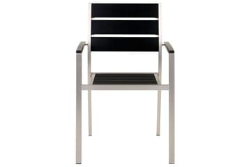 Matsalsset Beliani Vernio Ljus trä/svart Black||Silver - Hagemøbler & utemiljø - Hagegruppe - Spisegrupper hage