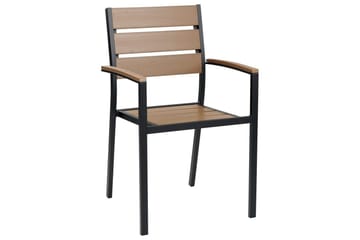 Matsalsset Beliani Vernio Ljus trä/svart Light wood||Black - Hagemøbler & utemiljø - Hagegruppe - Spisegrupper hage