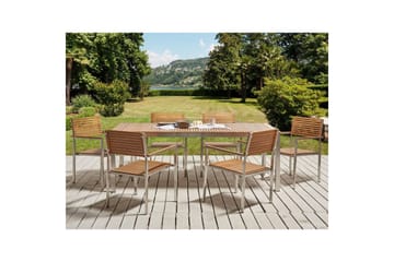 Matsalsset Beliani Viareggio Light wood - Hagemøbler & utemiljø - Hagegruppe - Spisegrupper hage