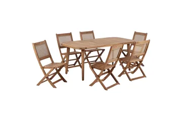 Matsalsset Beliani Paraggi 6-Sits Light wood - Hagemøbler & utemiljø - Hagegruppe - Spisegrupper hage
