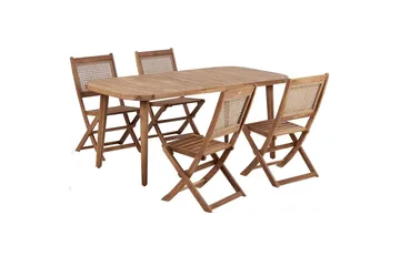 Matsalsset Beliani Paraggi 4-Sits Light wood - Hagemøbler & utemiljø - Hagegruppe - Spisegrupper hage