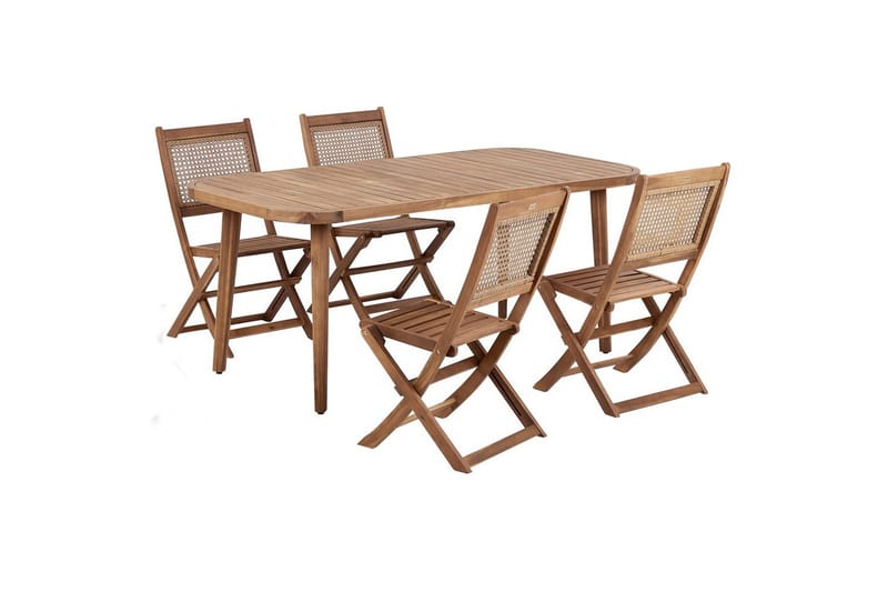Matsalsset Beliani Paraggi 4-Sits Light wood