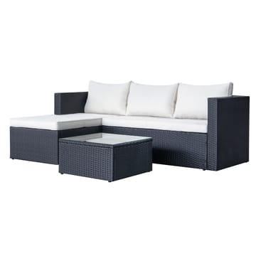 Mendoza 4-seters Sofagruppe - Svart / Hvite puter - Hagemøbler & utemiljø - Hagegruppe - Sofagruppe utendørs