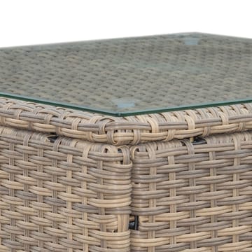 Mendoza l-formet 4-seters sofagruppe i kunstrotting for altan og terrasse - Brun / beige puter - Hagemøbler & utemiljø - Hagegruppe - Sofagruppe utendørs