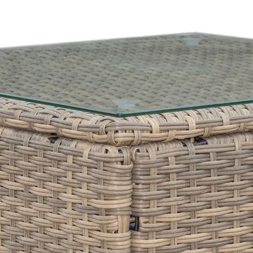 Mendoza l-formet 4-seters sofagruppe i kunstrotting for altan og terrasse - Brun / beige puter - Hagemøbler & utemiljø - Hagegruppe - Sofagruppe utendørs