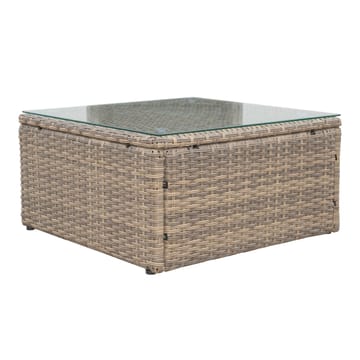 Mendoza l-formet 4-seters sofagruppe i kunstrotting for altan og terrasse - Brun / beige puter - Hagemøbler & utemiljø - Hagegruppe - Sofagruppe utendørs