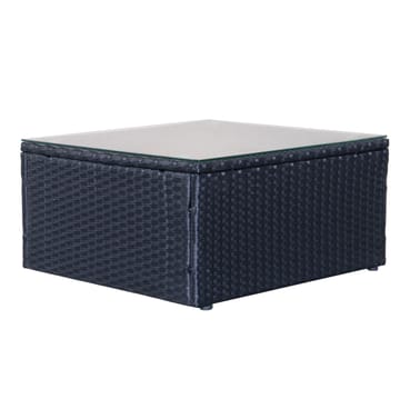 Mendoza l-formet 4-seters sofagruppe i kunstrotting for altan og terrasse - Svart / hvite puter - Hagemøbler & utemiljø - Hagegruppe - Sofagruppe utendørs