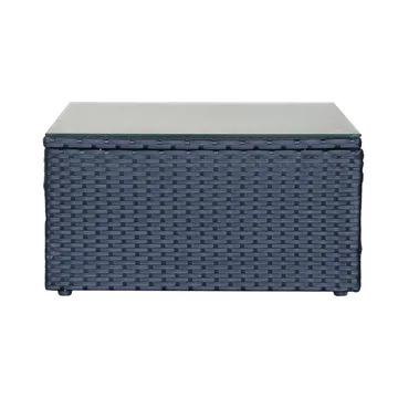 Mendoza l-formet 4-seters sofagruppe i kunstrotting for altan og terrasse - Svart / hvite puter - Hagemøbler & utemiljø - Hagegruppe - Sofagruppe utendørs