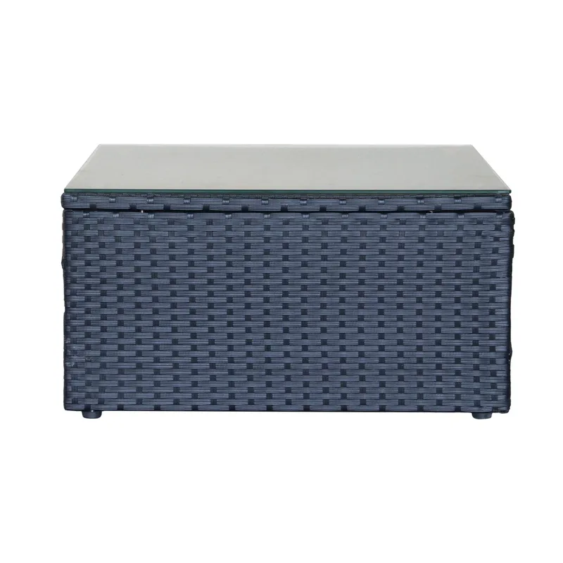 Mendoza l-formet 4-seters sofagruppe i kunstrotting for altan og terrasse - Svart / hvite puter - Hagemøbler & utemiljø - Hagegruppe - Sofagruppe utendørs