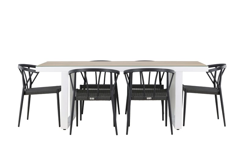 Merlo Spisegruppe + 6 stoler, Hvit