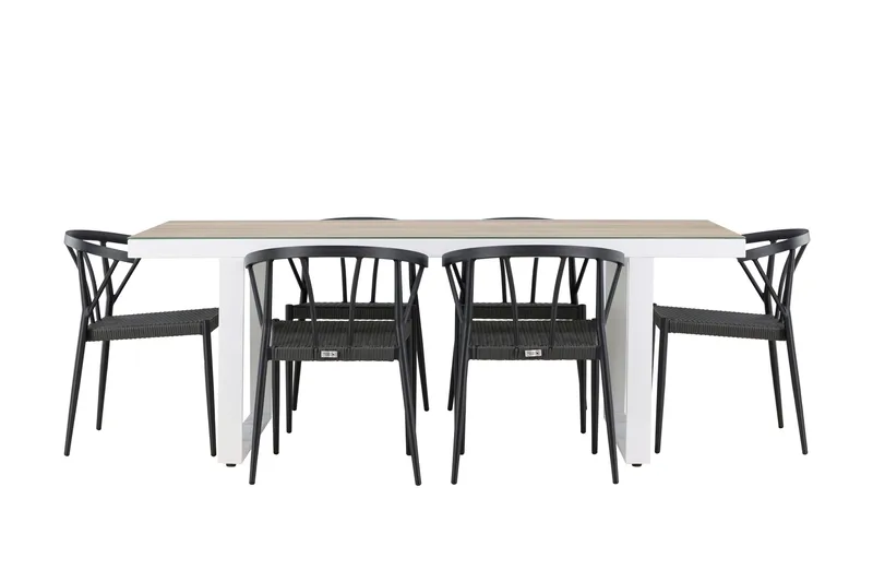 Merlo Spisegruppe + 6 stoler, Hvit