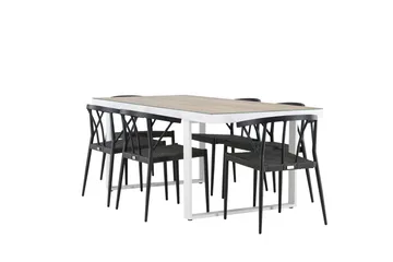 Merlo Spisegruppe + 6 stoler - Hvit - Hagemøbler & utemiljø - Hagegruppe - Spisegrupper hage