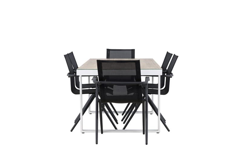 Merlo Spisegruppe cm Rektangulær med 6 Alina Stoler - Hvit - Hagemøbler & utemiljø - Hagegruppe - Spisegrupper hage
