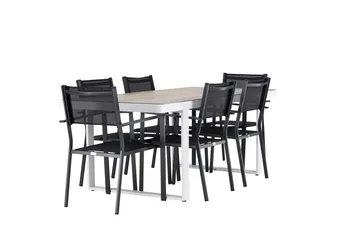 Merlo Spisegruppe cm Rektangulær med 6 Copacabana Stoler - Hvit - Hagemøbler & utemiljø - Hagegruppe - Spisegrupper hage