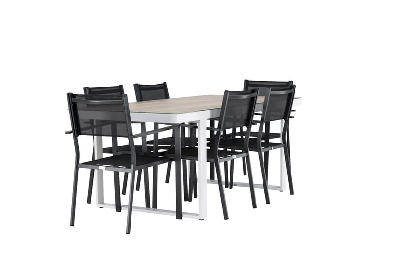 Merlo Spisegruppe cm Rektangulær med 6 Copacabana Stoler - Hvit - Hagemøbler & utemiljø - Hagegruppe - Spisegrupper hage