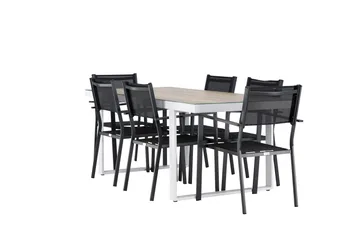 Merlo Spisegruppe cm Rektangulær med 6 Copacabana Stoler - Hvit - Hagemøbler & utemiljø - Hagegruppe - Spisegrupper hage