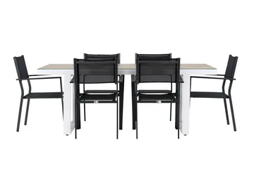 Merlo Spisegruppe cm Rektangulær med 6 Copacabana Stoler - Hvit - Hagemøbler & utemiljø - Hagegruppe - Spisegrupper hage