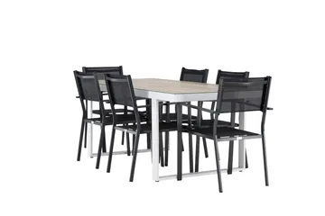 Merlo Spisegruppe cm Rektangulær med 6 Copacabana Stoler - Hvit - Hagemøbler & utemiljø - Hagegruppe - Spisegrupper hage