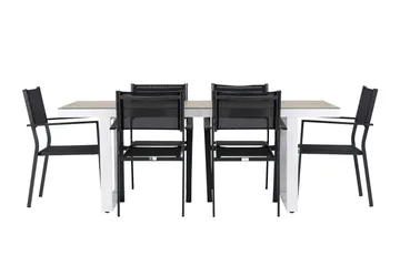 Merlo Spisegruppe cm Rektangulær med 6 Copacabana Stoler - Hvit - Hagemøbler & utemiljø - Hagegruppe - Spisegrupper hage