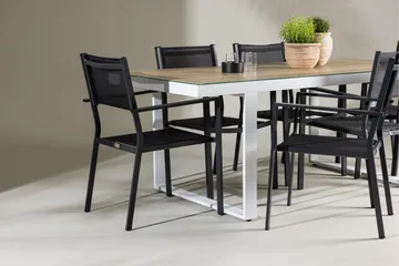 Merlo Spisegruppe cm Rektangulær med 6 Copacabana Stoler - Hvit - Hagemøbler & utemiljø - Hagegruppe - Spisegrupper hage