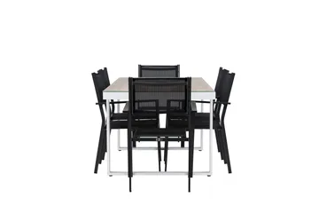 Merlo Spisegruppe cm Rektangulær med 6 Copacabana Stoler - Hvit - Hagemøbler & utemiljø - Hagegruppe - Spisegrupper hage