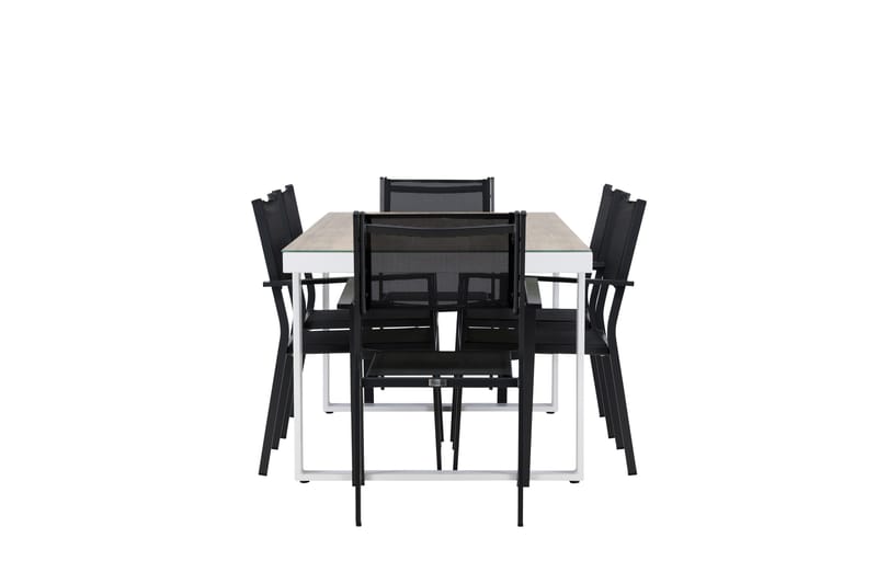 Merlo Spisegruppe cm Rektangulær med 6 Copacabana Stoler - Hvit - Hagemøbler & utemiljø - Hagegruppe - Spisegrupper hage
