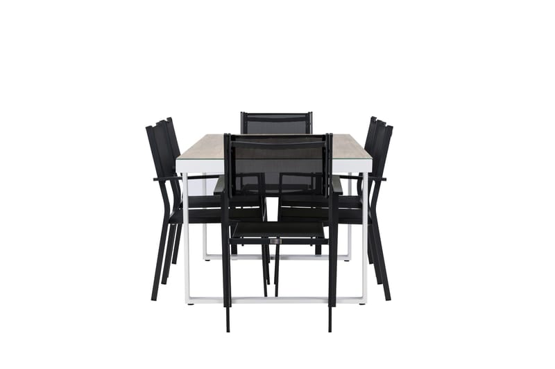 Merlo Spisegruppe cm Rektangulær med 6 Copacabana Stoler - Hvit - Hagemøbler & utemiljø - Hagegruppe - Spisegrupper hage